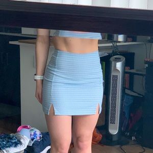 Brandy Melville Blue Plaid Skirt